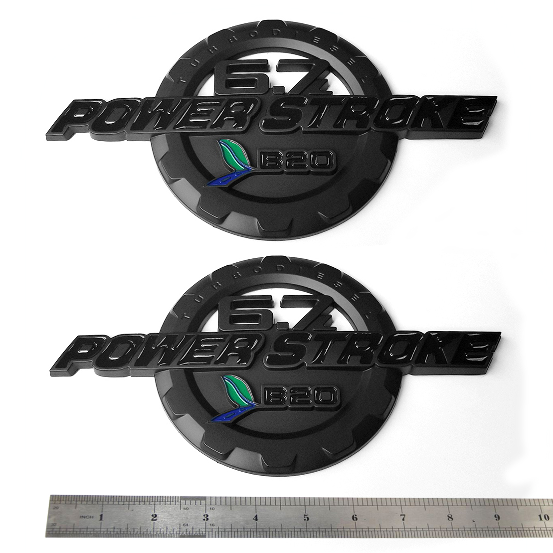 2 Emblem Set for 2017–2019 F-250 F-350 6.7L Powerstroke Super Duty B20
