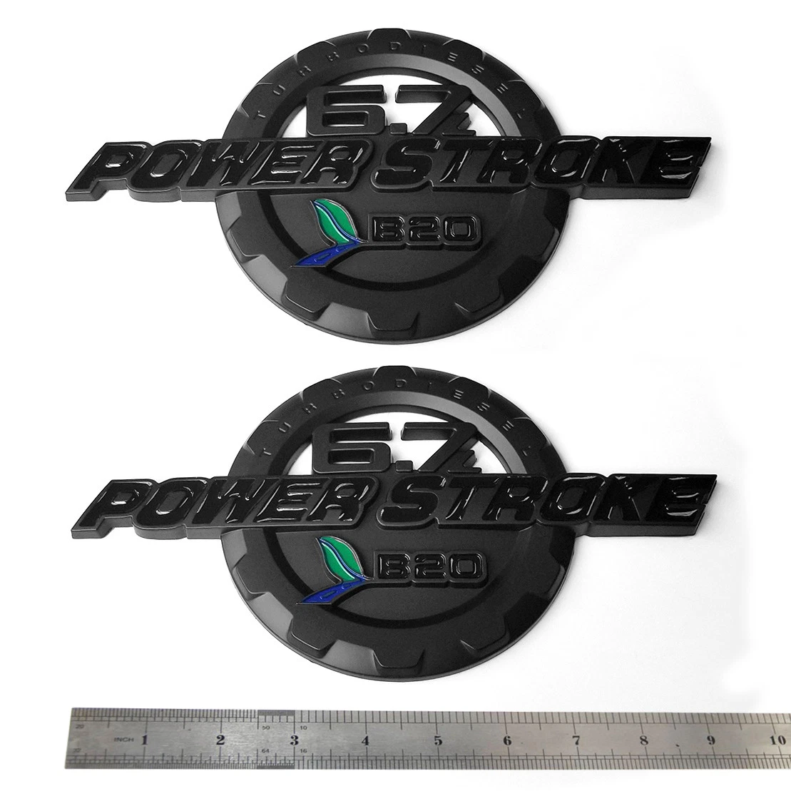2 Emblem Set for 2017–2019 F-250 F-350 6.7L Powerstroke Super Duty B20