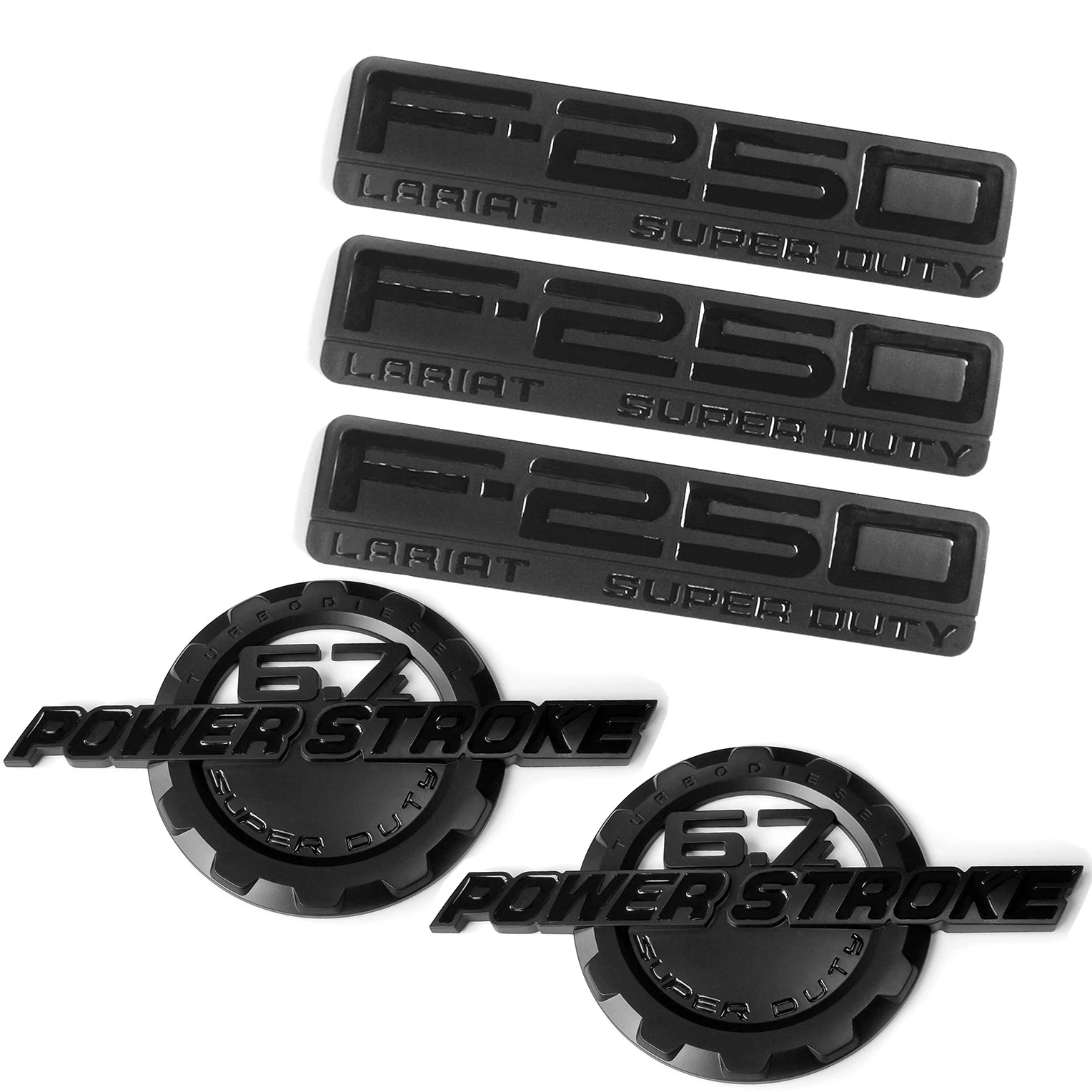 5 Badge Emblems for 2011-2016 F-250 Super Duty Lariat 6.7L Powerstroke