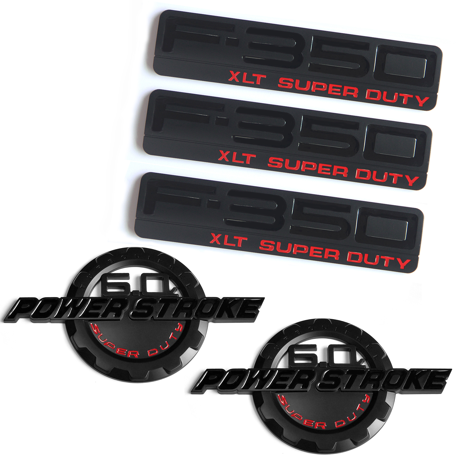 5-Pack Emblem Set for 2003-2007 6.0L Power Stroke F-350 XLT Super Duty