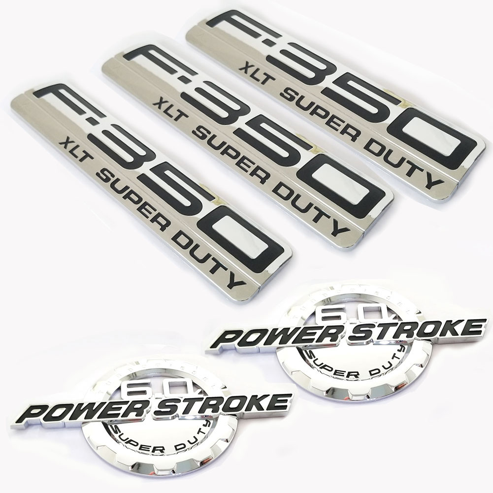 5-Pack Emblem Set for 2003-2007 6.0L Power Stroke F-350 XLT Super Duty - Image 3