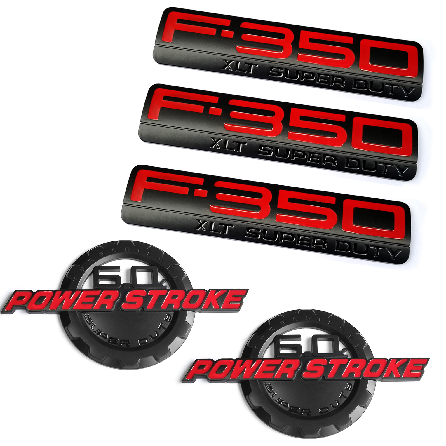 5-Pack Emblem Set for 2003-2007 6.0L Power Stroke F-350 XLT Super Duty - Image 4