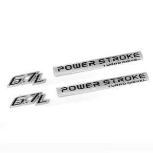 Side Emblem Badge Set for 2017–2022 Ford Super Duty 6.7L Power Stroke Trucks