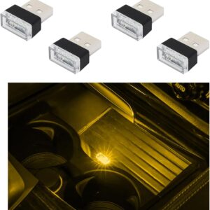4 PCS USB LED Car Interior Atmosphere Lamp – Plug-in Ambient Lighting Kit