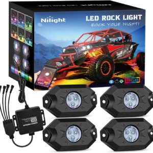 RGB LED Rock Lights Kit Multicolor Underglow with Bluetooth App Control & Music Mode