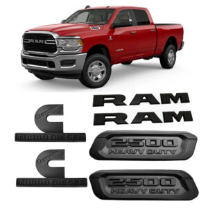 6-Piece Emblem Replacement Set for 2019–2026 RAM 2500 Heavy Duty Trucks