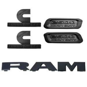5-Piece Emblem Set for 2019–2024 RAM 2500 Heavy Duty Front Grille Hood Door