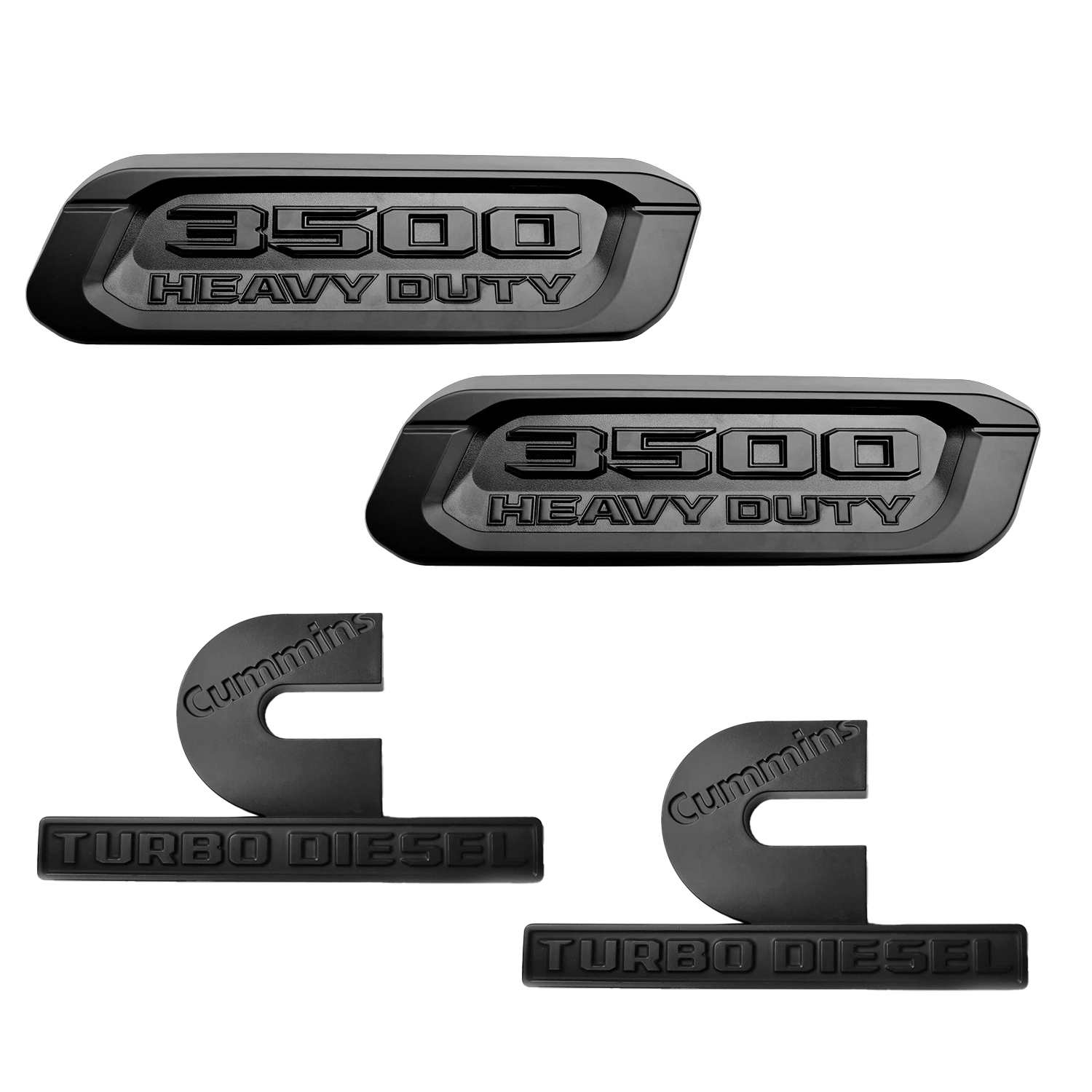 4-Piece Emblem Replacement Set for 2019–2026 RAM 3500 Heavy Duty Hood Side