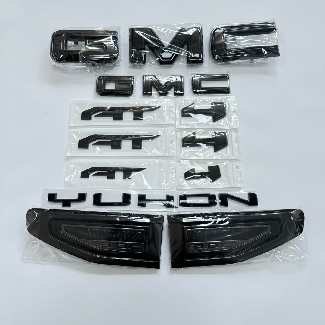 8PCS Emblem Kit for 2021–2026 GMC Yukon AT4 Front Rear Vent Door