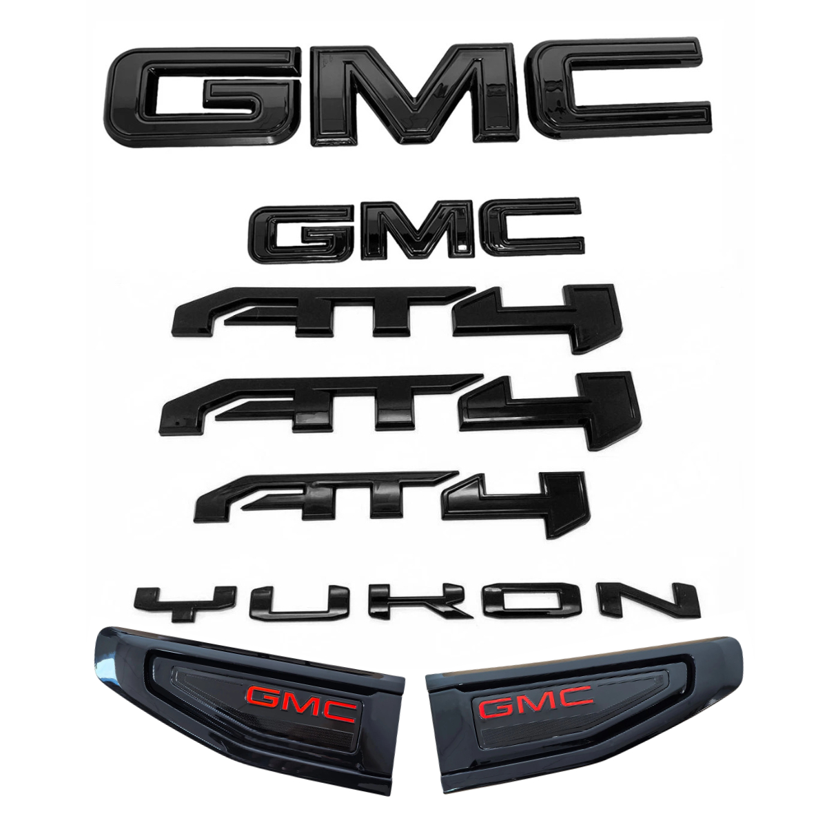 8PCS Emblem Kit for 2021–2026 GMC Yukon AT4 Front Rear Vent Door
