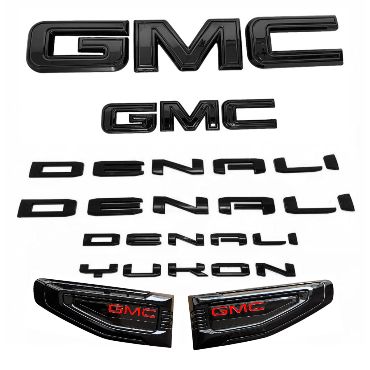 8PCS Emblem Kit for 2021–2026 GMC Yukon Denali & Denali Ultimate
