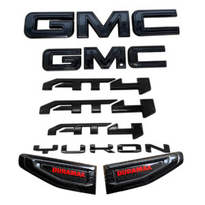 8PCS Emblem Kit for 2021–2026 GMC Yukon AT4 Front Rear Vent Door