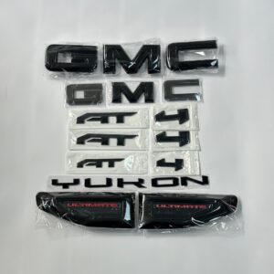 8PCS Emblem Kit for 2021–2026 GMC Yukon AT4 Front Rear Vent Door