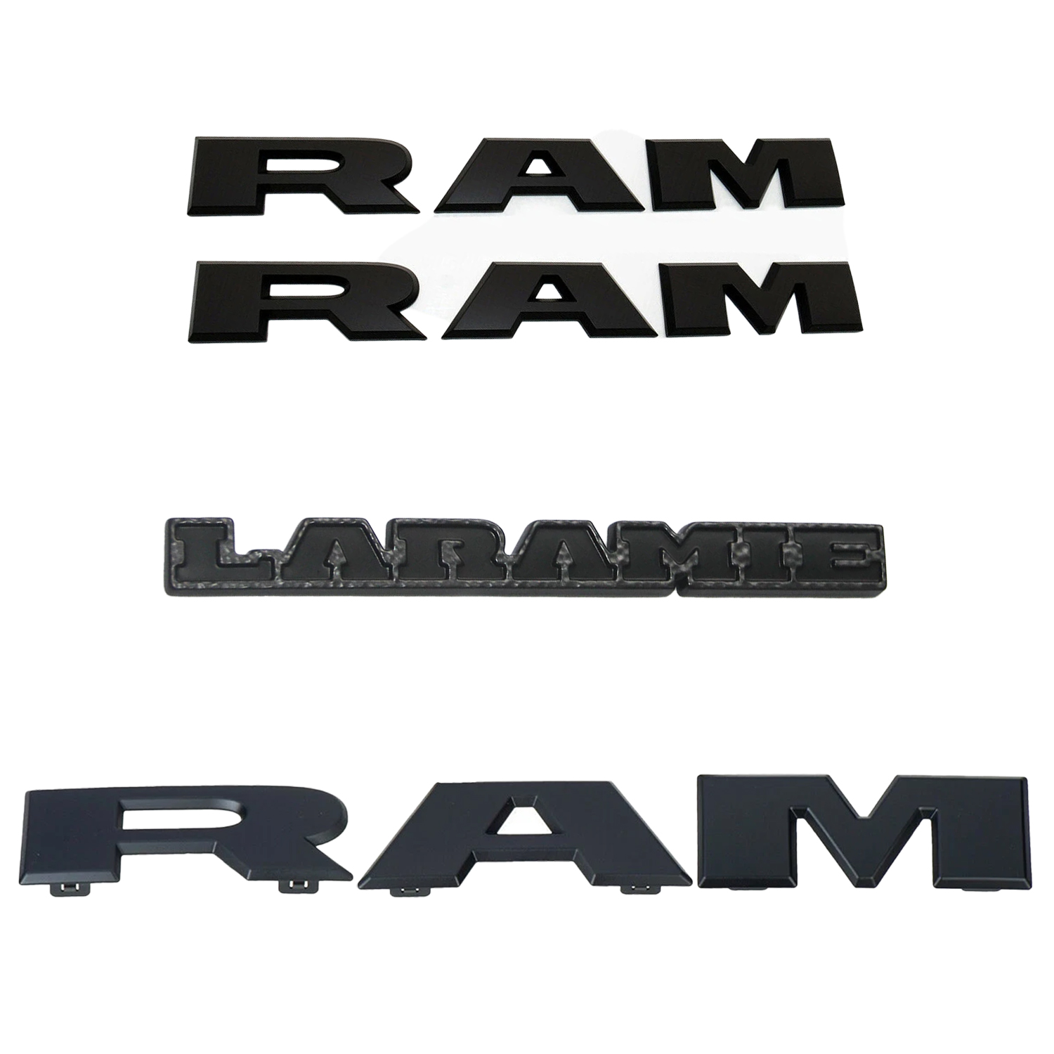 4-Piece Emblem Set for 2019–2024 RAM 1500 Front Grille Door and Tailgate