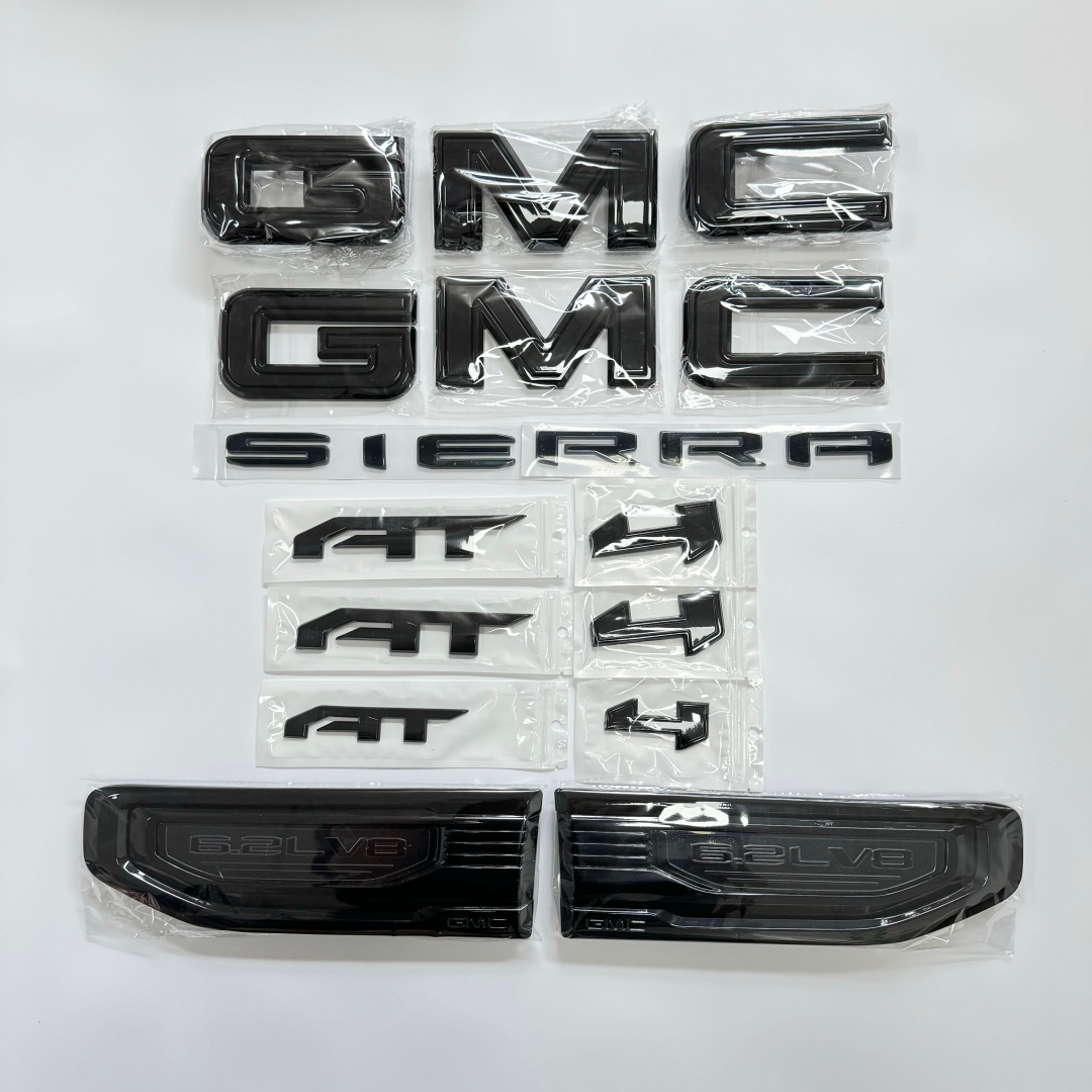 8PCS Emblem Kit for 2019-2026 GMC Sierra AT4 Grille Tailgate Fender Vent