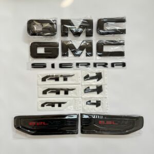 8PCS Emblem Kit for 2019-2026 GMC Sierra AT4 Grille Tailgate Fender Vent